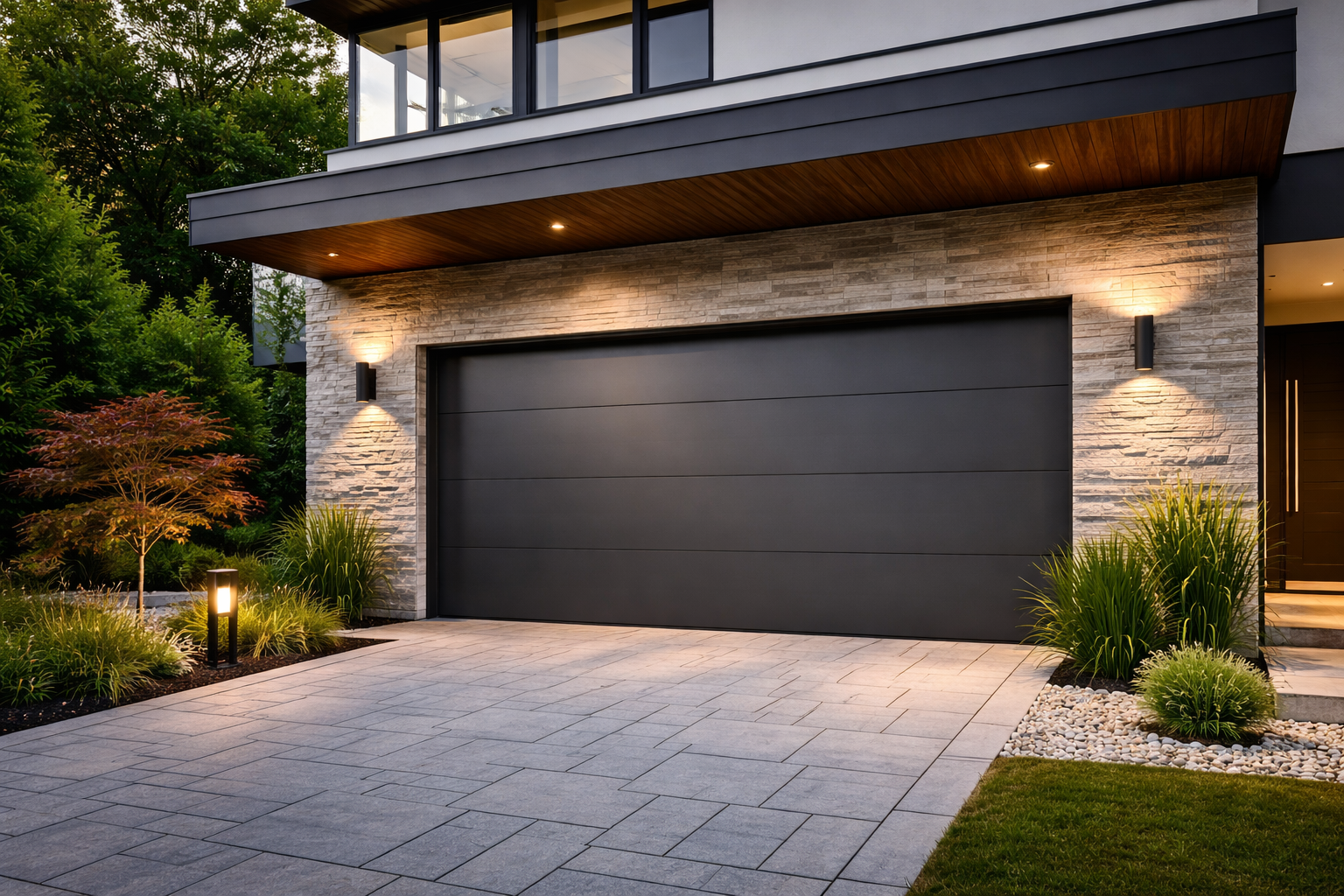 Porte de garage moderne aluminium