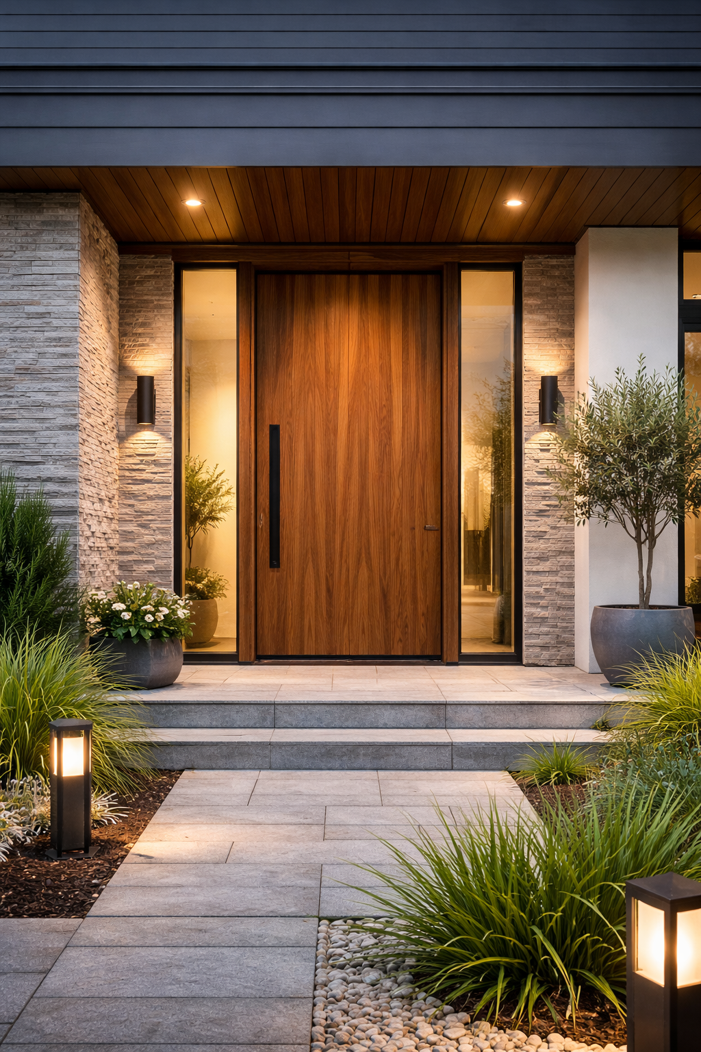 Porte en bois moderne haut de gamme